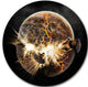 Earth Apocalypse, Abstract Art Round Metal Wall Art, 11"