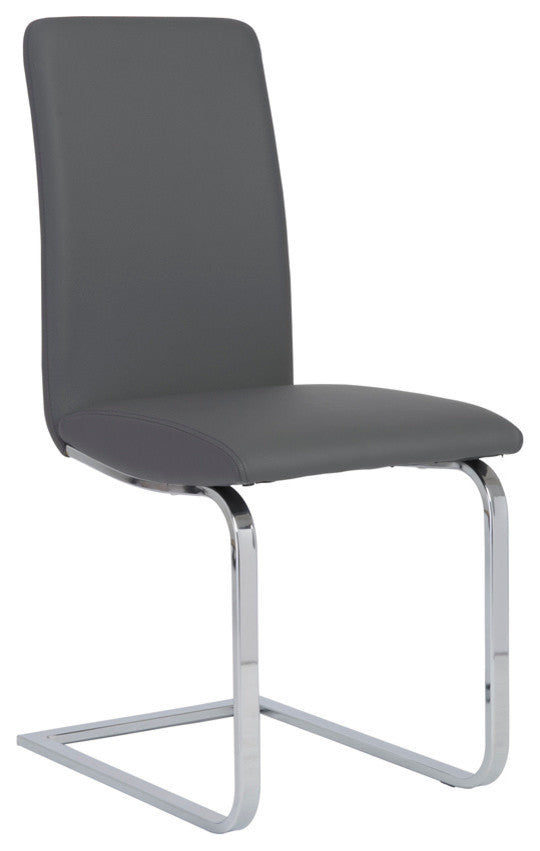 Cinzia Side Chair, Gray/Chrome