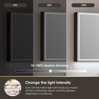 Hesili Frameless Surface-Mount LED Lighted Bathroom Medicine Cabinet, 20"