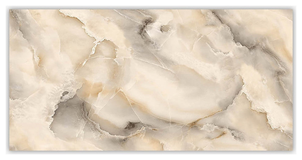 Onyx Smoke Black Polished 24x48 Porcelain Tile