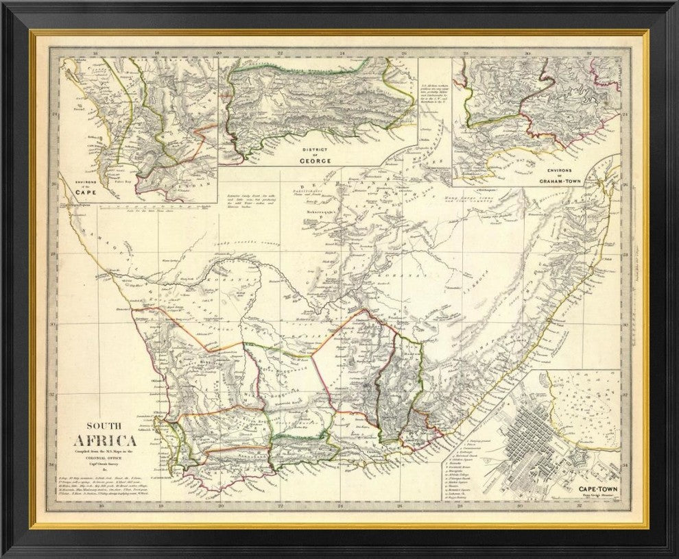 "South Africa, 1834"  by Society for the Diffusion of Useful Knowledge, 40x33"