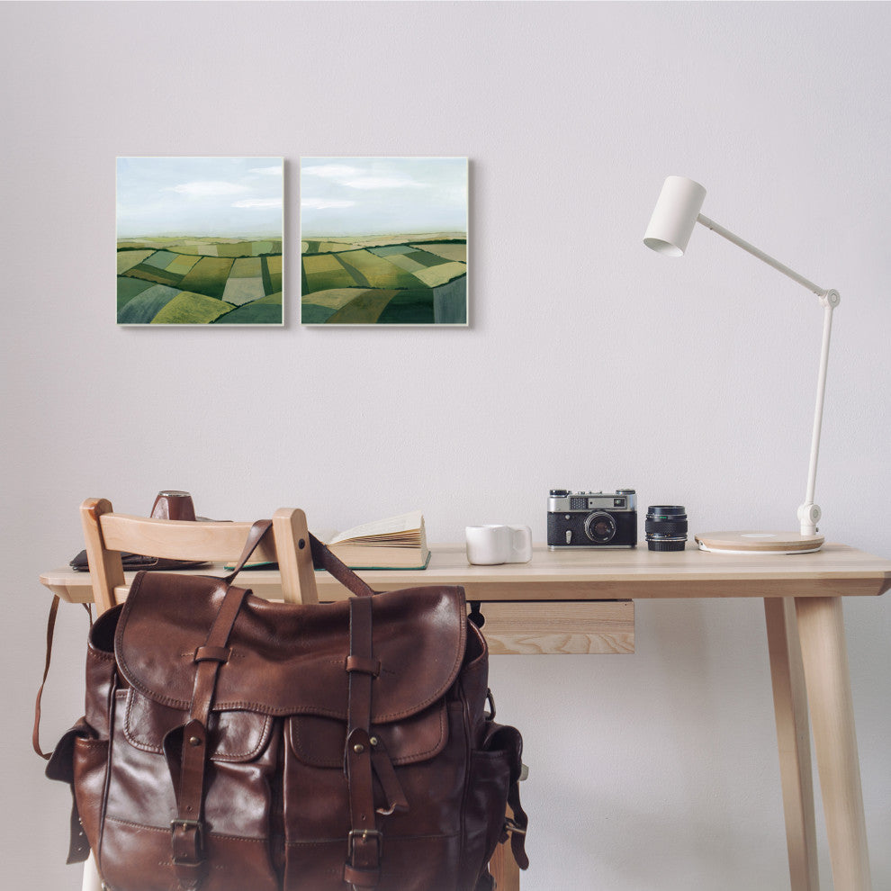 Rolling Hill Farm Crop Landscape Patchwork Grass Fields,12 x 12