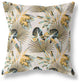 28" Yellow Black Tropical Indoor Outdoor Throw Pillow