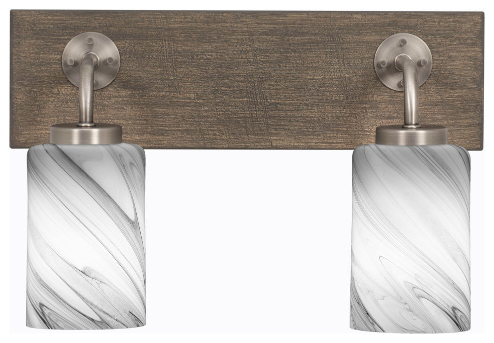 Oxbridge, Bath Bar, Graphite & Painted Distressed Metal, 4" Onyx Swirl