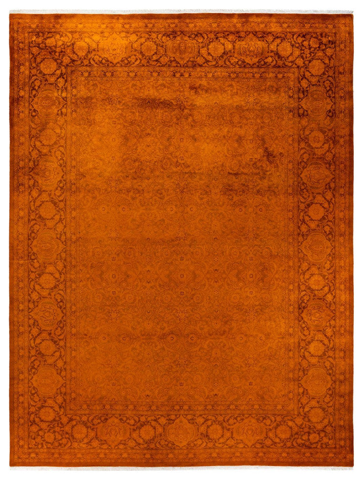 Fine Vibrance, One-of-a-Kind Hand-Knotted Area Rug Gold, 9'3"x12'3"