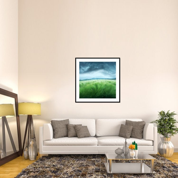 "Barley Field" Framed Digital Print by Floriana Barbu, 44x44"