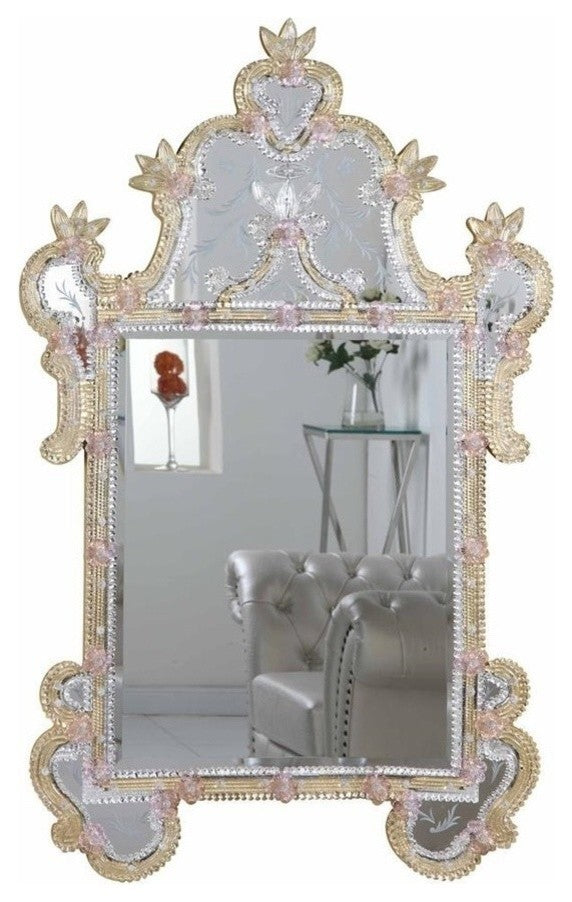 Elegant Lighting Mirror Murano Collection, Gold, 30.5"x1.8"x47.8"