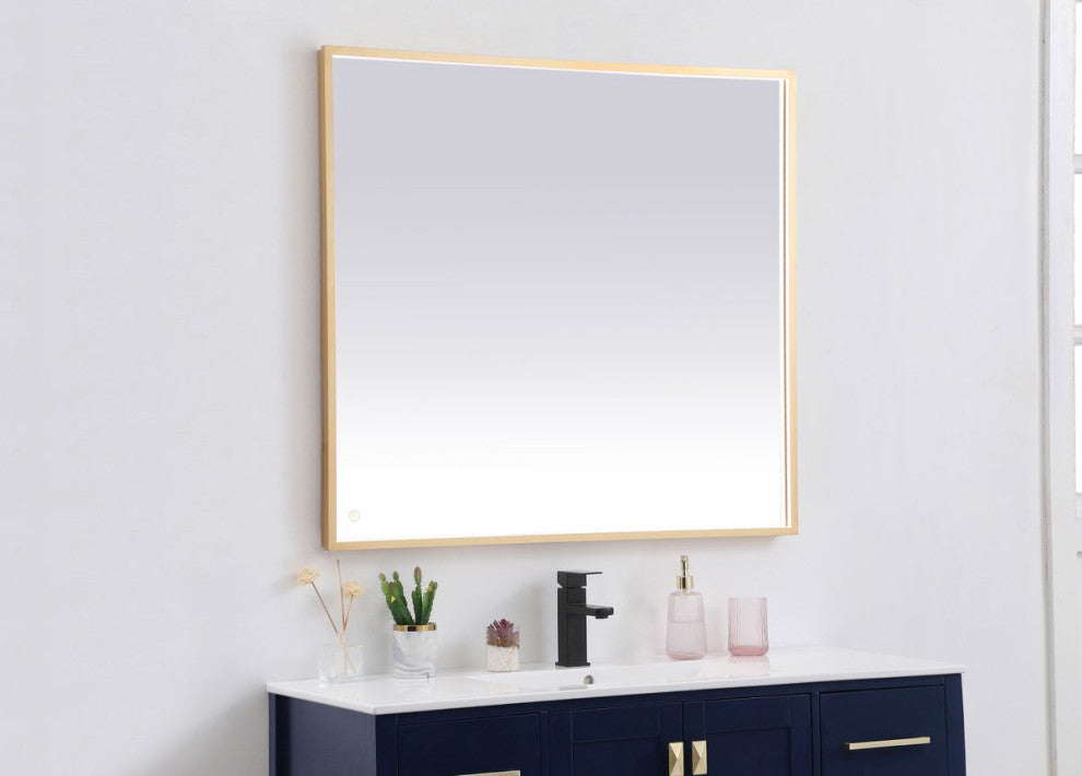 Modern Brass Led Mirror