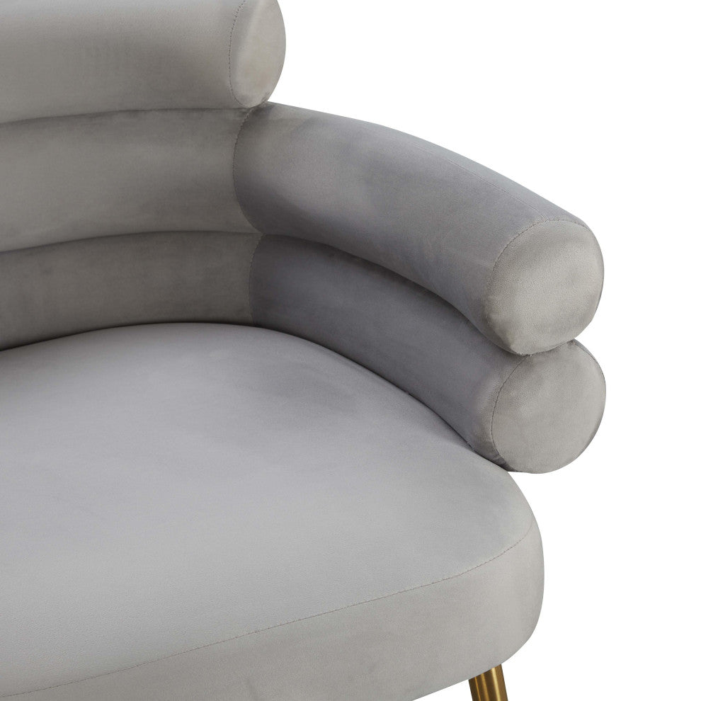 Dente Gray Velvet Dining Chair