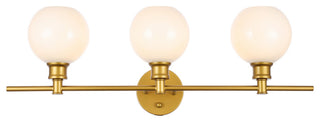 Collier 3 Light Wall Sconce in Brass & Frosted White Glass