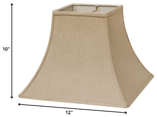 12" Dark Wheat Premium Square Bell Slanted Linen Lampshade