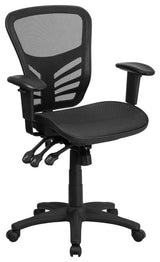 Mid-Back Black Mesh Executive Swivel Office Chair W/Adjustable Arms