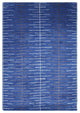 Hand Knotted Wool Area Rug Abstract Blue Beige