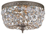 2-Light 10" Ceiling Light in English Bronze with Clear Spectra Crystals