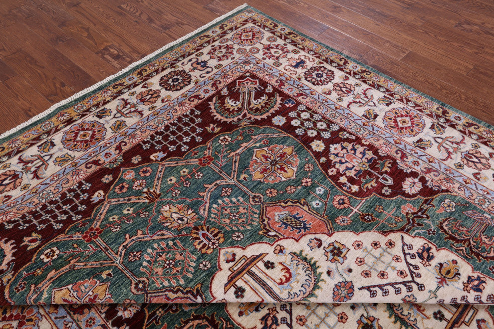 9' 1" X 11' 10" Hand Knotted Persian Tabriz Wool Rug Q9990