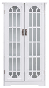 Cresheim Display Cabinet With Windowpane Glass Doors