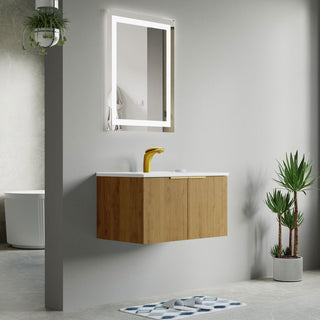 Pershing 30" Single Vanity Set, Oak Natural, Ceramic Basin