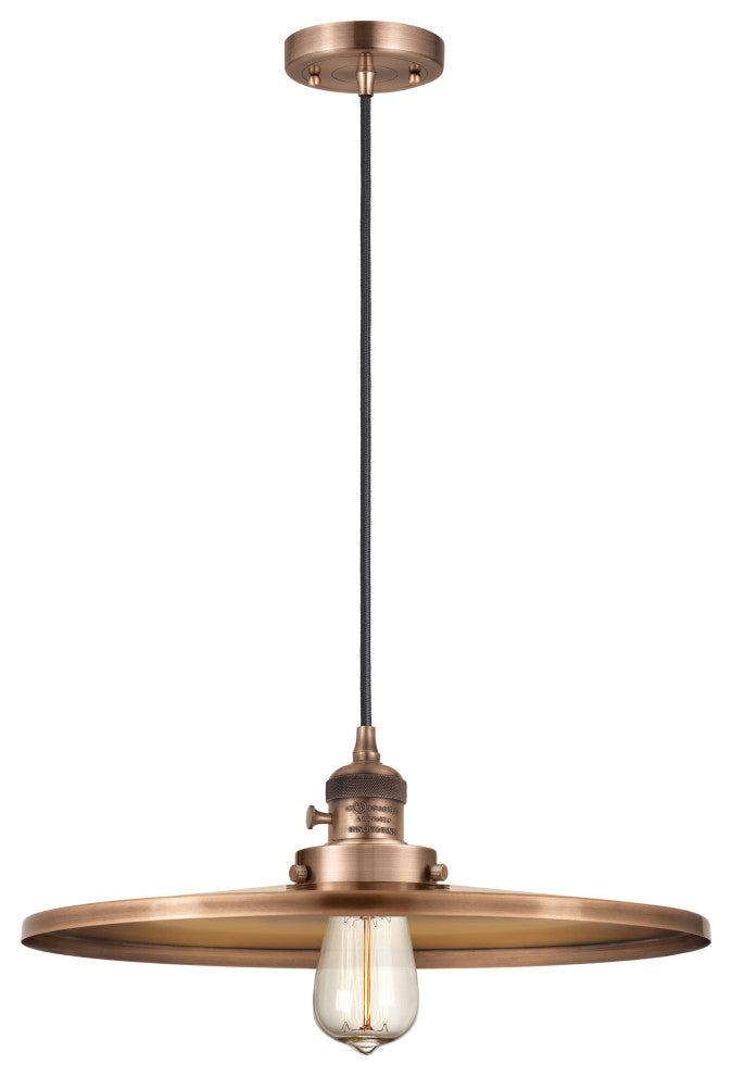 Innovations 201CSW-AC-MFR-AC-16-LED 1 Light Pendant, Switch, Antique Copper