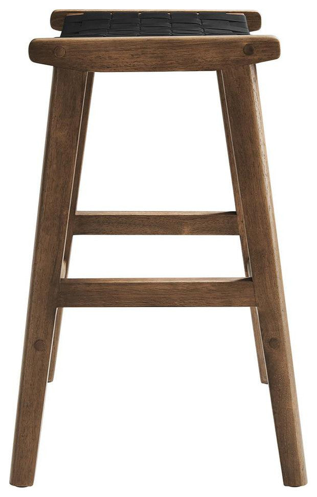 Saoirse Faux Leather Wood Counter Stool - Set of 2