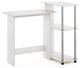 Furinno Abbott Corner Computer Desk With Bookshelf White Oak/Stainless Steel
