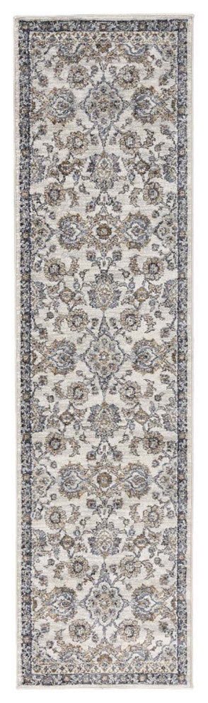 Jordan Bea Power-Loomed Polypropylene Area Rug, Ivory/Charcoal, 2'7" X 10"