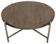 A2od 40" Round Cocktail Table With Brushed Metal Base, Silver