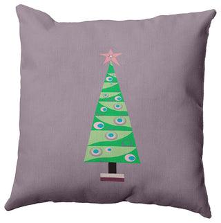 Cartoon Christmas Tree Accent Pillow, Light Purple, 26"x26"