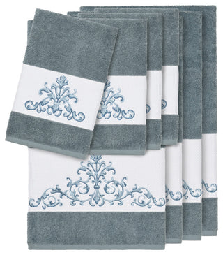 Scarlet 8-Piece Embellished Towel Set, Teal