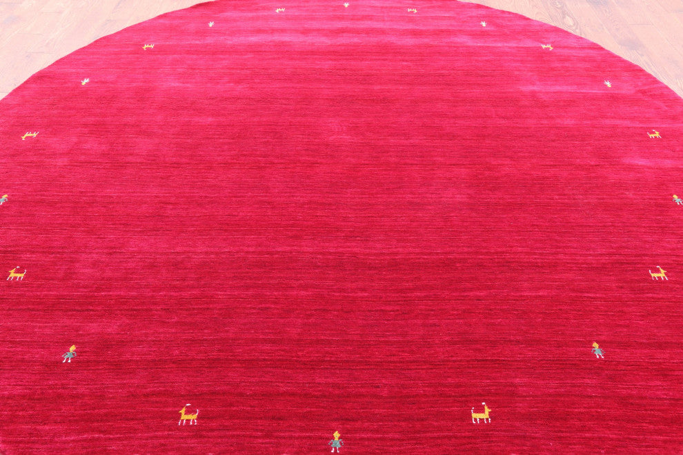 10' Round Persian Gabbeh Handmade Wool Rug - Q15223