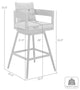 Menorca Outdoor Patio Swivel Counter Stool, Aluminum With Gray Cushions