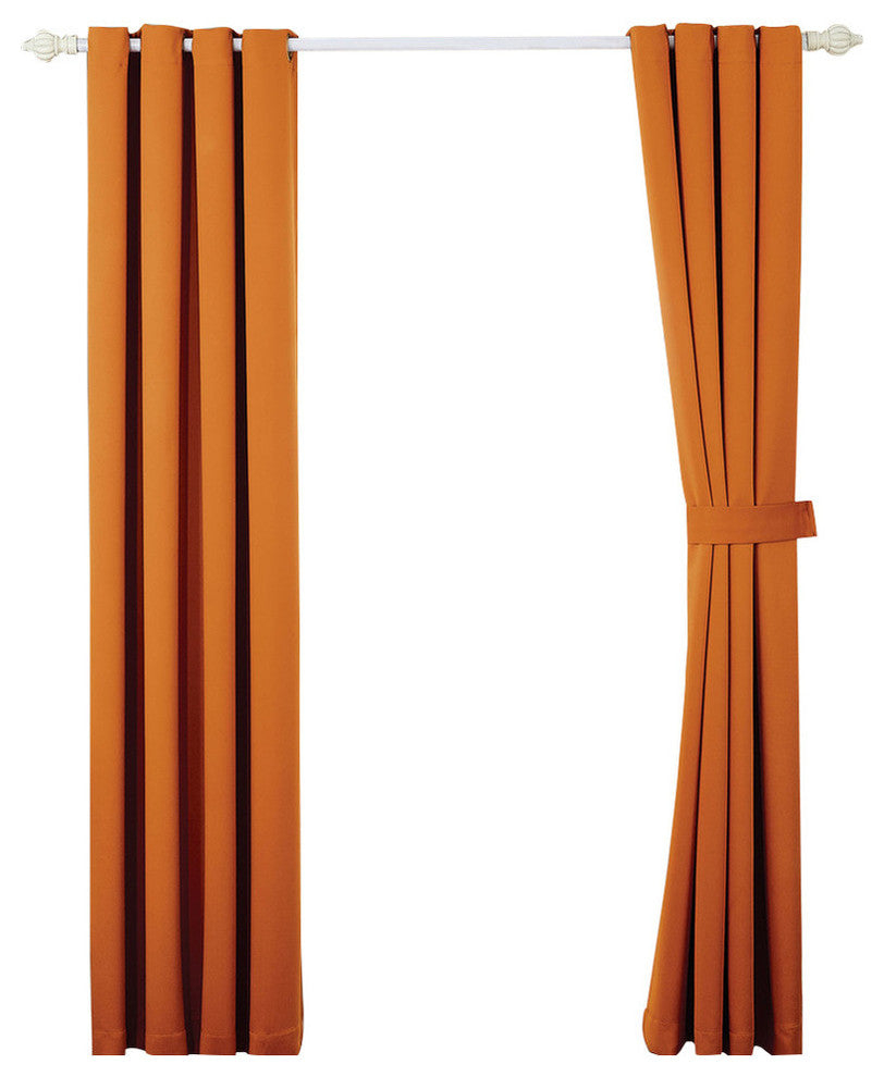 Serenta Black Out Curtains 4 Piece Sets, Burnt Orange, 54" X 63"