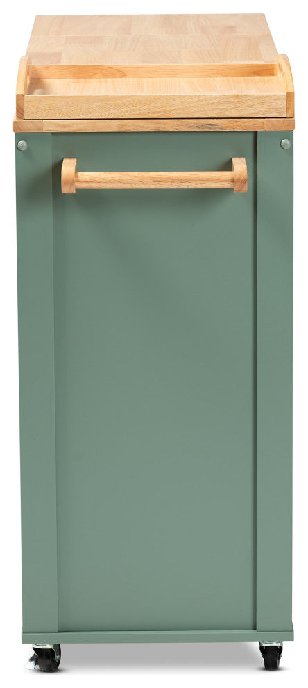Niccolo Coastal Green Kitchen Cart