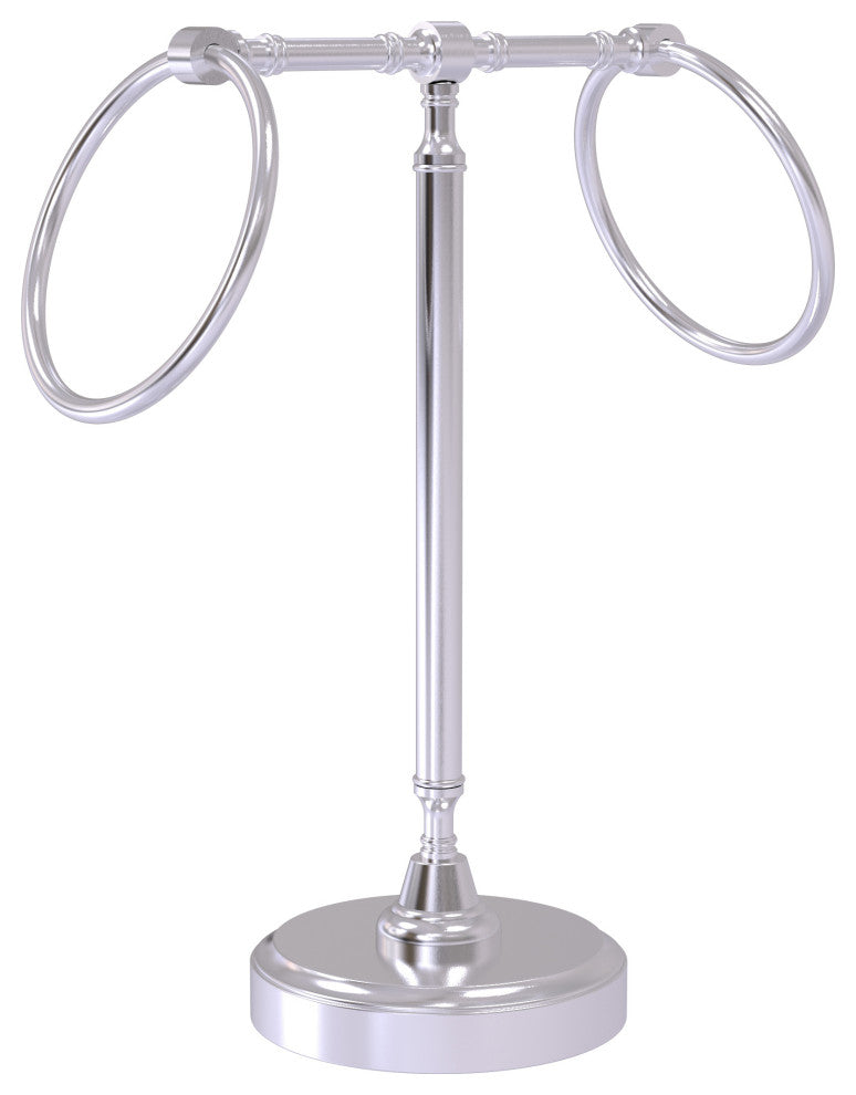 Vanity Top 2 Towel Ring Guest Towel Holder, Satin Chrome