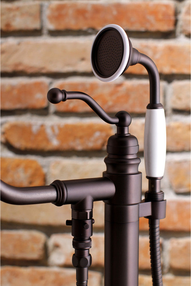 Kingston Brass Freestanding Tub Faucet With Hand Shower, Oil Rubbed Bronze