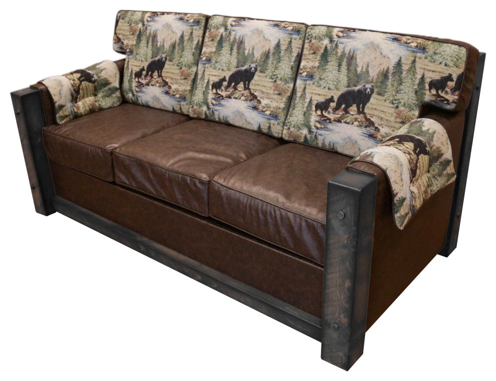 Barnwood Style Timber Peg 3-Drawer Sofa Bed, Dusk, Bradley Multi and Quarter Espresso