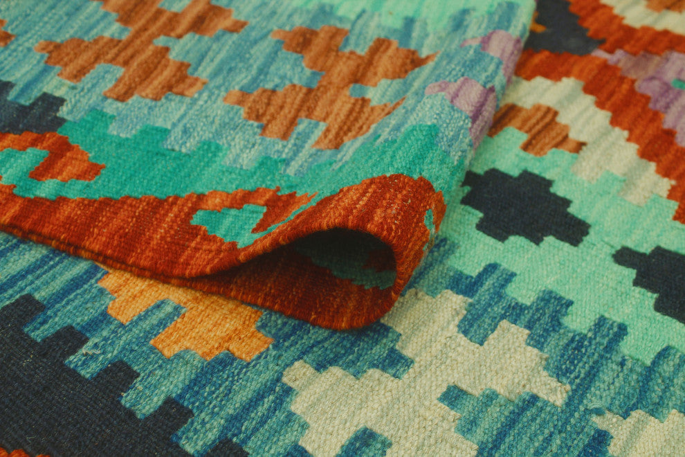 Sangat Kilim Anwar Red/Blue Rug, 8'5x10'10