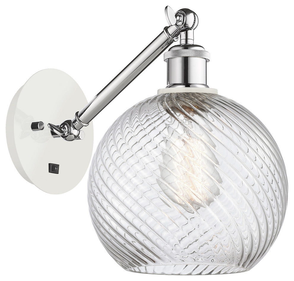 Innovations 317-1W-WPC-G1214-8 1-Light Sconce, White and Polished Chrome