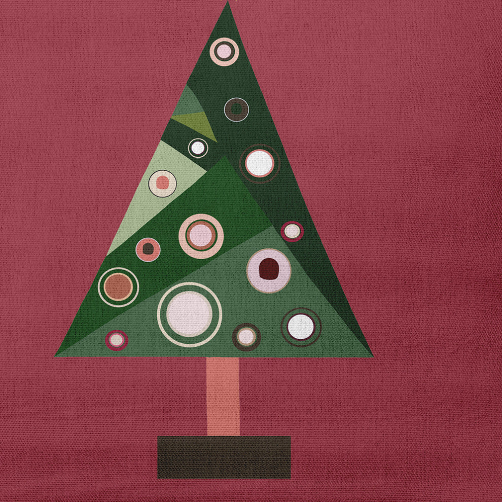 Crazy Christmas Decorative Throw Pillow, Brick Red, 20"x20"