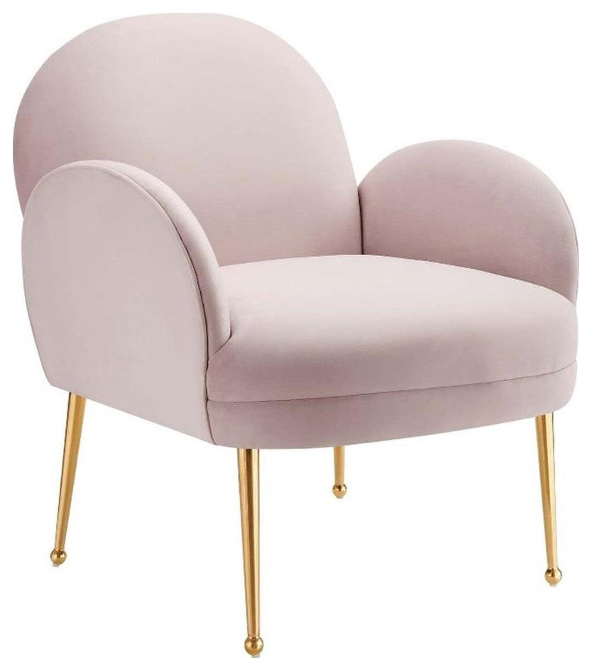 Transcend Performance Velvet Armchair, Pink