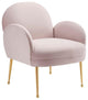 Transcend Performance Velvet Armchair, Pink
