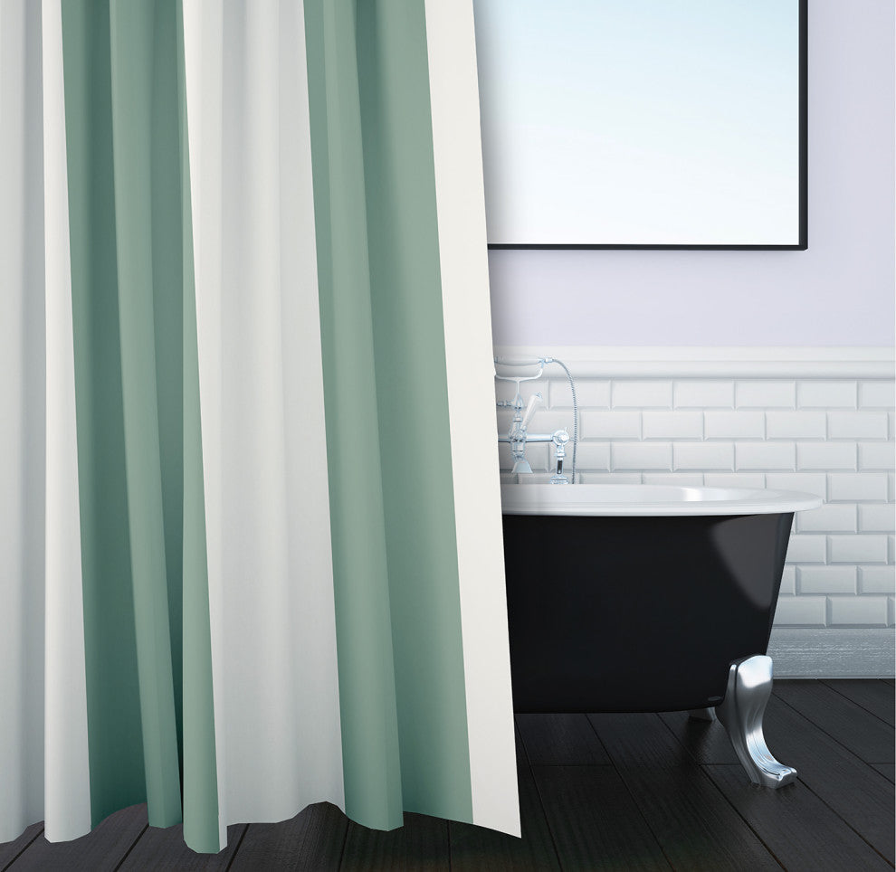 Graduated Stripe Sage 70" w x 73" h Shower Curtain