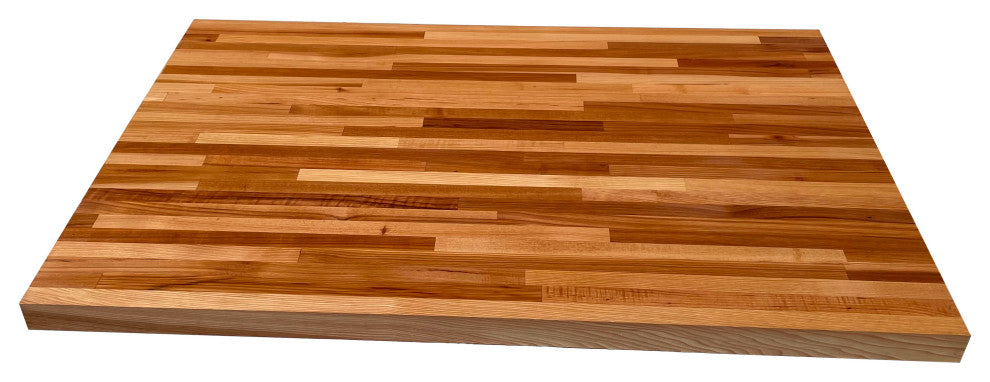 Custom Edge Grain Butcher Block Table Top, Workbench, Desk Top, Hickory, 36"x72"