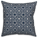 Navy Tile 18x18 Throw Pillow