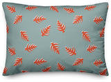 Palm Pattern in Red and Blue Throw Pillow