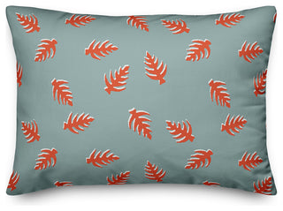 Palm Pattern in Red and Blue Throw Pillow