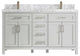 Cambridge 60 Double Bathroom Vanity in Coventry Gray 2" Carrara Marble