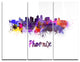 "Phoenix Skyline" Glossy Metal Wall Art, 3 Panels, 36"x28"