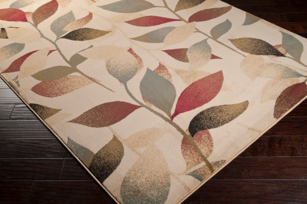 Surya Riley RLY-5010 6'7"x9'6" Rug, Dark Red/Brown/Camel/Pear/Charcoal/Black/Tan