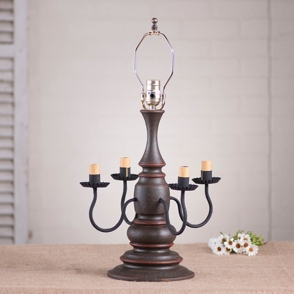 Harrison Lamp Base, Espresso With Salem Brick