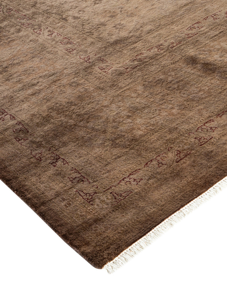 Fine Vibrance, One-of-a-Kind Hand-Knotted Area Rug Brown, 9' 1" x 12' 4"